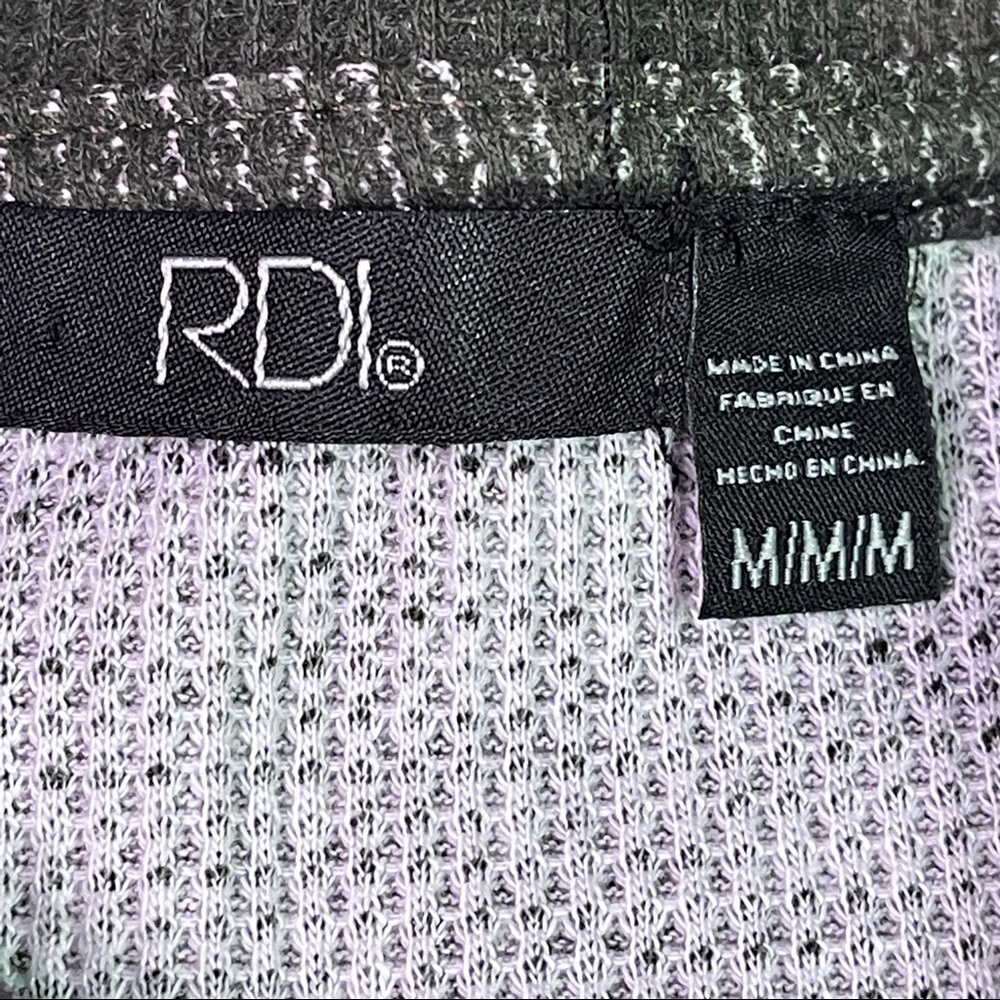 RDI Olive Green Camo T shirt Crew Neck Long Sleeves Waffle Knit M - Picture 4 of 7